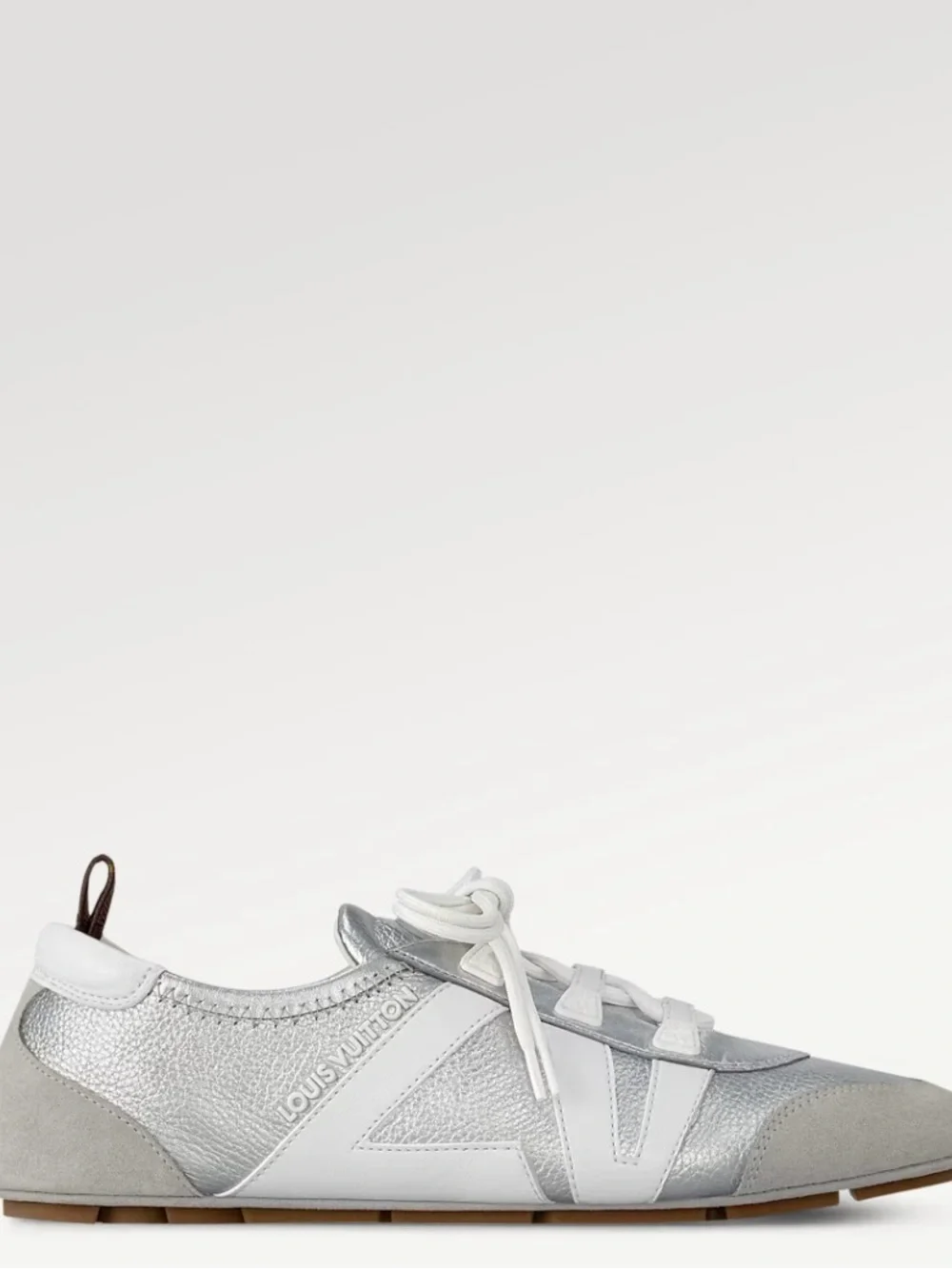 Louis Vuitton LV Sneakerina Metallic Silver White Women's Sneakers Size 7